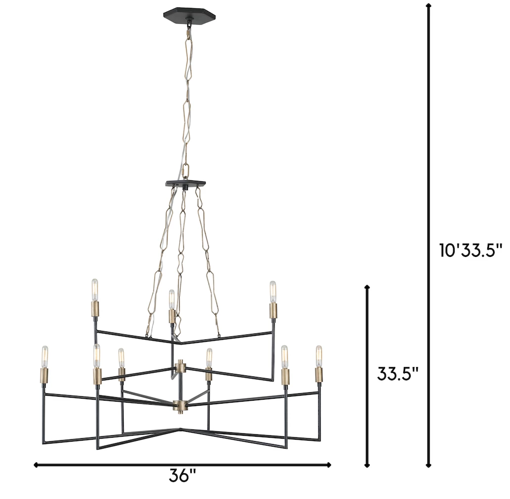 Bodie 314C09HGCB 9-Light Chandelier - Havana Gold/Carbon 10 Bodie 314C09HGCB 9-Light Chandelier - Havana Gold/Carbon - Image 8